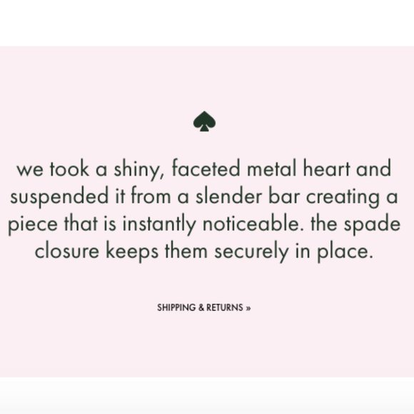 kate spade heritage spade linear earrings black gold heart nwot - Picture 4 of 6